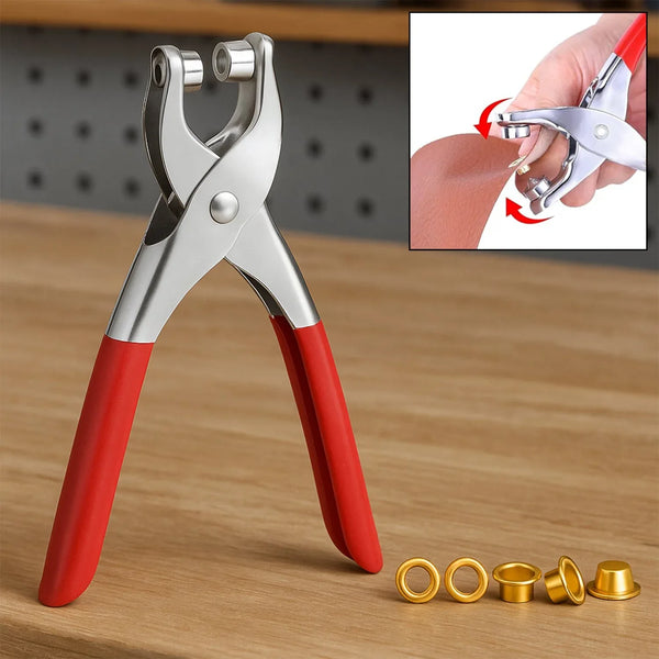 Grommet Setting Tool with 25 PCS Gold Eyelets Grommets Steel Hole Punch Setter Kit for Leather, Canvas, All Fabrics Men and Women Clothes, Shoes, Belts, Crafts - Justgrabit Inc.