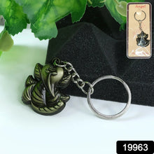 Ganesh Face Antique Black Metal Keychain (1 Pc) - justgrabit.in | Just Grab It