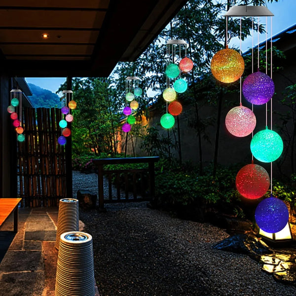 Solar Crystal Ball Color Changing Solar Powered LED Hanging Light for Patio Yard Garden Home Outdoor Night Decor, Gifts - justgrabit.in | Just Grab It