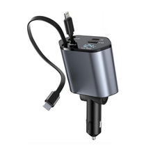 4 - in - 1 Super Fast Car Charger with Dual Built - In Cables, Dual USB Ports, - justgrabit.in | Just Grab It
