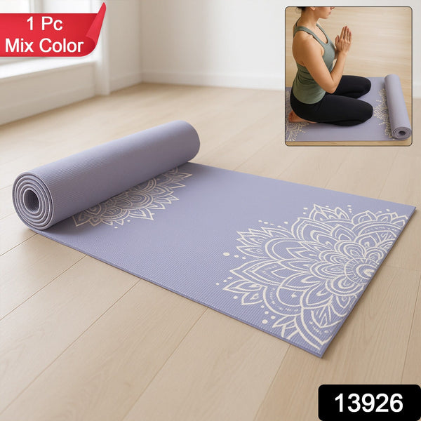 Premium Non - Slip Printed Yoga Mat (Mix Color – 1 Pc) - justgrabit.in | Just Grab It