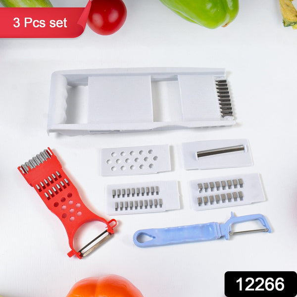 3 in 1 Kitchen Set: Grater Base, Slicing Attachment, and Peeler (3 Pcs Set) - justgrabit.in | Just Grab It