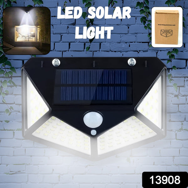 Outdoor Solar Lamp 100 LED Solar Light PIR Motion Sensor Wall Light ( 1 Pc) - justgrabit.in | Just Grab It