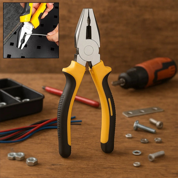 Wire Beading Featured Repair Tool Serrated reliable efficacy Jaws Combination Cutting Plier, Sturdy Steel Combination Plier for Home & Professional Use 1pc - Justgrabit Inc.