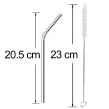 Reusable Stainless Steel Drinking Straws Bent (4 Bent Straws, 1 Brush) - justgrabit.in | Just Grab It