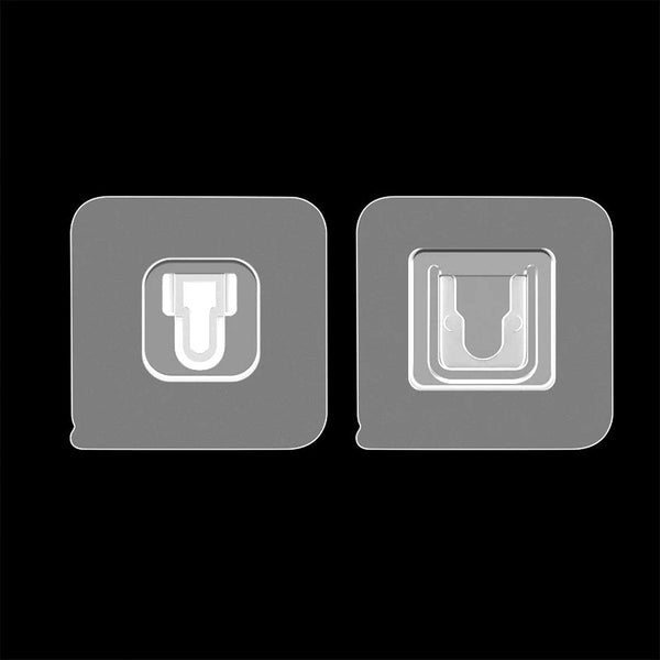Adhesive Plastic Wall Hooks - Heavy Duty (1 Pair) - justgrabit.in | Just Grab It