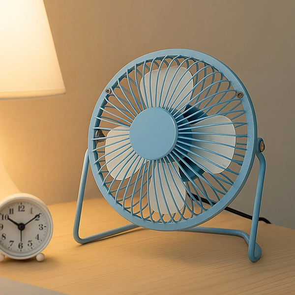 Big USB Table Desk Personal Metal Electronic Fan, Compatible with Computers, Laptops, Student Dormitory, Suitable For Office, School Use (1 Pc) - Justgrabit Inc.