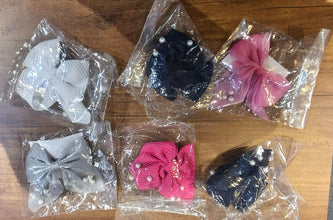 Hair Bow Knot Clip Suitable Girls (12 Pc / Multicolour & Mix Design) - justgrabit.in | Just Grab It