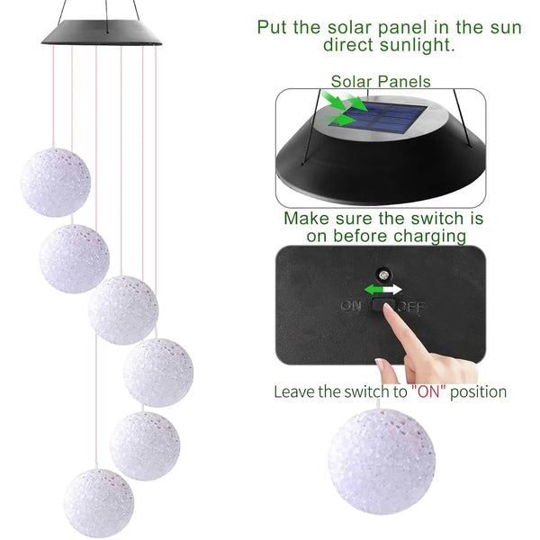 Solar Crystal Ball , Color Changing Solar Powered LED Hanging Light Mobile for Patio Yard Garden Home Outdoor Night Decor, Gifts - justgrabit.in | Just Grab It