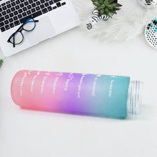 Plastic Colorful Motivational Water Bottle with Straw (900 ML) - justgrabit.in | Just Grab It