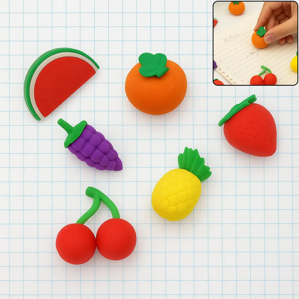 3D Mix Design Fancy & Colorful Erasers – Cute Novelty Eraser Set for Kids & School Prize (1 Set) - Justgrabit Inc.