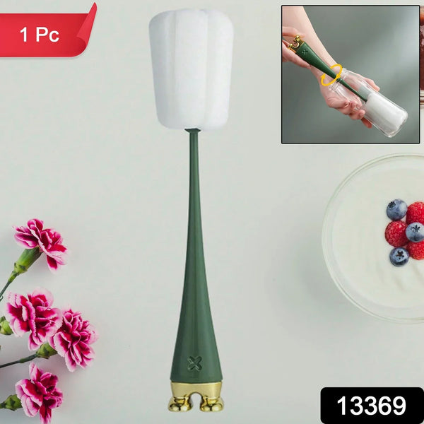 Multifunctional Silicone Bottle Cleaning Foam Brush with Plastic Long Handle (1 Pc) - justgrabit.in | Just Grab It