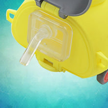 Cute Plastic Bug Shape Water Bottle with adjustable shoulder strap, 4 wheel & Straw, portable drinking cup Water Bottle For Kids | Water Bottle | Return Gift For Kids | Water Bottle With Straw | School Kinds Water Bottle (1 Pc) - Justgrabit Inc.