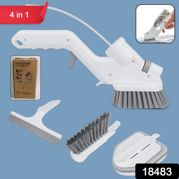 4 in 1 Scrub Brushes for Cleaning 4 Types of Brush Head Replacements (1 Set) - justgrabit.in | Just Grab It