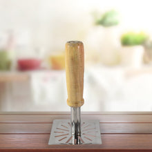 Kitchen Tools Wooden Handle Square Stainless Steel Potato Masher (1 Pc) - justgrabit.in | Just Grab It