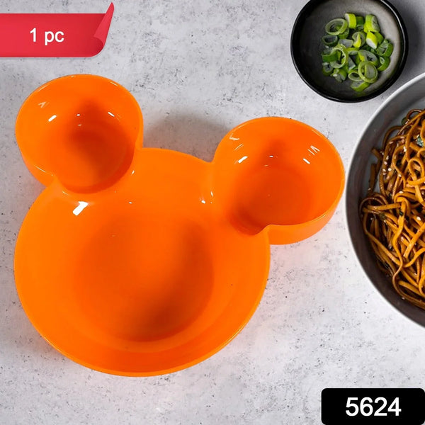 Mickey Mouse Shape Plates for Kids, BPA Free, & Unbreakable Children’s Food Plate, Kids Bowl, Fruit Plate, Baby Cartoon Bowl Plate, Tableware (1 Pc) - Justgrabit Inc.