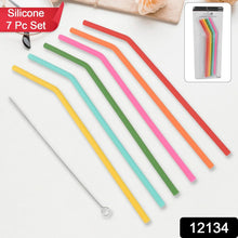 Reusable Silicone Straws Flexible Drinking Straws with Cleaning Brush (7 pc) - Justgrabit Inc.