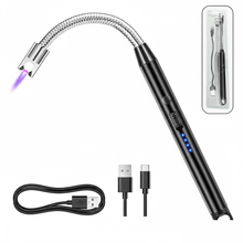 Long Flexible USB Rechargeable Electric Arc Lighter – Windproof, Flameless Plasma - justgrabit.in | Just Grab It