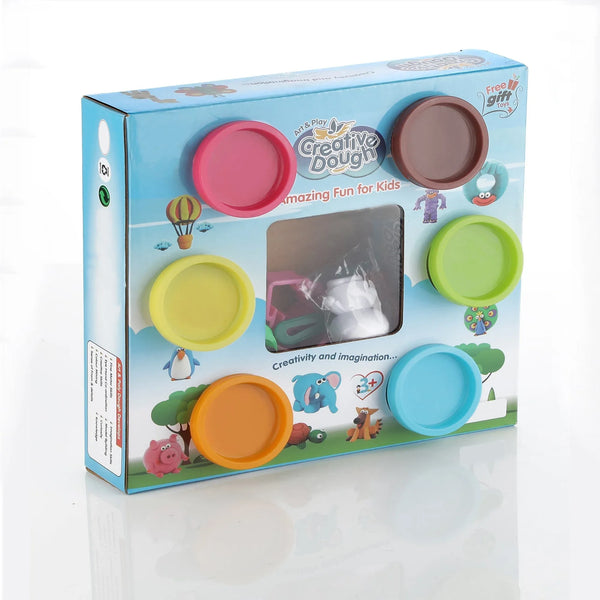 Non - Toxic Creative 50 Dough Clay Mould 5 Different Colors, (Pack of 6 Pcs) - Justgrabit Inc.