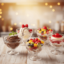 Glass Ice - Cream Cup Set, Home & Kitchen Serving or Dessert Cup (6 Pcs Set) - justgrabit.in | Just Grab It
