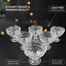 Glass Ice - Cream Cup Set, Home & Kitchen Serving or Dessert Cup (6 Pcs Set) - justgrabit.in | Just Grab It