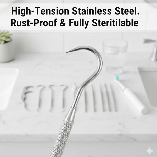 7 IN 1 STAINLESS STEEL TOOTHPICK FLOSSIER SET (1 SET / With Case) - justgrabit.in | Just Grab It