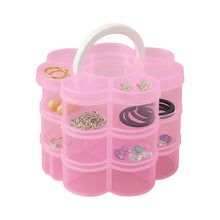 3 - Layer Transparent Plastic Flower - Shaped Storage Box with 9 Grids - Justgrabit Inc.