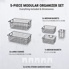 Metal Shower Basket / Canddy, for Bathroom Organiser (5 Pc Combo) - justgrabit.in | Just Grab It
