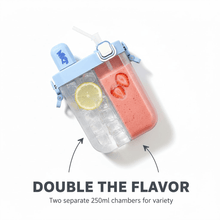 2in1 Dual Compartment Water Bottle with Straw & Adjustable Shoulder Straps (1 Pc/Multi color) - justgrabit.in | Just Grab It