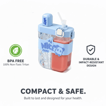 2in1 Dual Compartment Water Bottle with Straw & Adjustable Shoulder Straps (1 Pc/Multi color) - justgrabit.in | Just Grab It