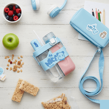2in1 Dual Compartment Water Bottle with Straw & Adjustable Shoulder Straps (1 Pc/Multi color) - justgrabit.in | Just Grab It