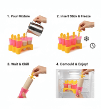 Kulfi Maker Moulds Set Plastic Homemade Kulfi Mould 6pcs Set For Freezer Use - justgrabit.in | Just Grab It