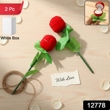 Romantic Artificial Rose Ring Box Stick – 2 Piece Flower Shaped - justgrabit.in | Just Grab It