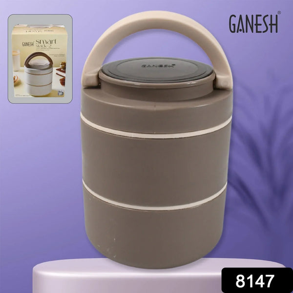 Ganesh Smart Stack 2 - Layer Stainless Steel Leak - Proof Lunch Box for Office, School, Picnic - Justgrabit Inc.