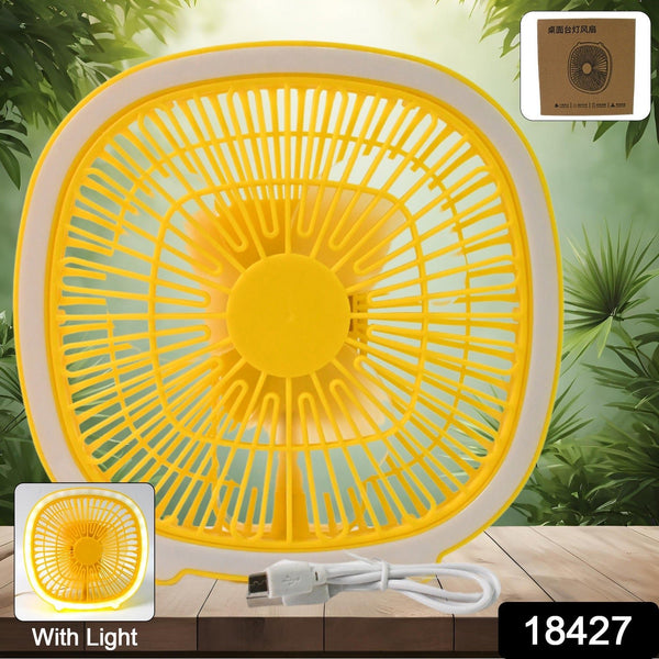 USB PORTABLE MINI DESK FAN WITH LIGHT (1 PC) - justgrabit.in | Just Grab It