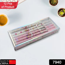 Erasable gel ink pen 12 Pcs/ Fancy Cute Blue Gel Pen with attached Magic Wipe Eraser Gel Pen, Stationery for Office School Writing Examination Supplies Tool, Return Gifts For Kids, Birthday Gifts - Justgrabit Inc.