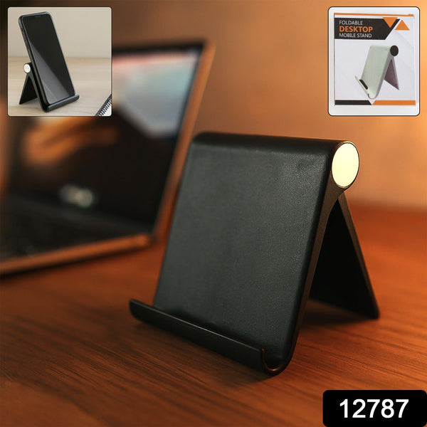 Plastic Foldable Desktop Mobile Stand (1 Pc / Black) - justgrabit.in | Just Grab It