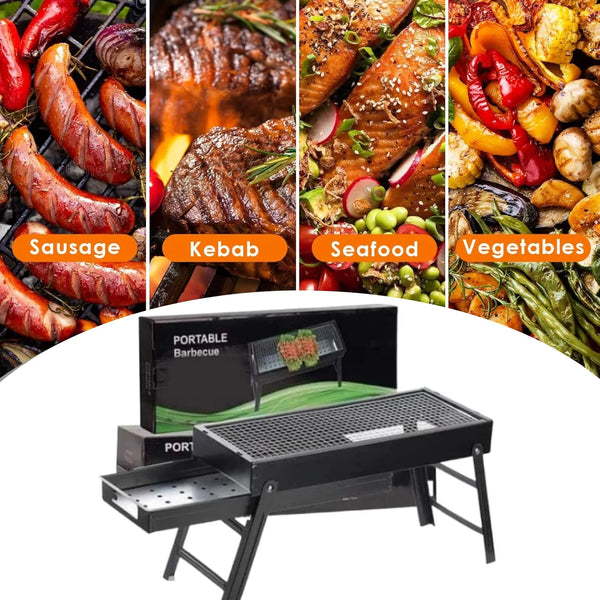 Folding Portable Barbeque BBQ Grill Set for Outdoor and Home - Justgrabit Inc.