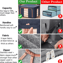 Foldable Steel Frame Clothes Storage Organizer Bag 60x43x32cm (Mix Color) - justgrabit.in | Just Grab It
