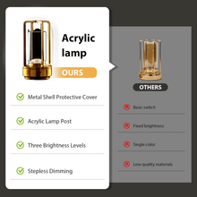 Crystal Lantern Table Lamp Rechargeable Cordless LED Light with 3 Colors 1 Pc - justgrabit.in | Just Grab It