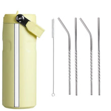 Set of 4 Stainless Steel Straws & Brush (2 Straight straws, 2 Bent straws, 1 Brush) - Justgrabit Inc.