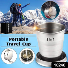 2 in 1 Camping Folding Cup with Keychain (1 Pc) - justgrabit.in | Just Grab It