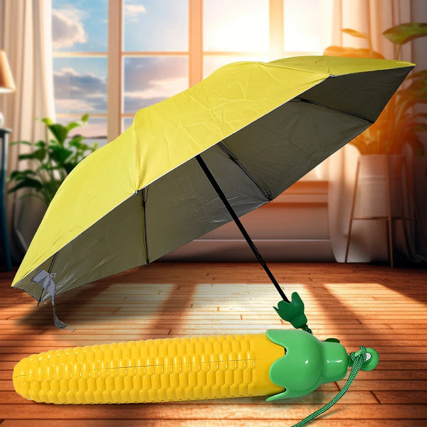 Vegetable shaped Folding Umbrella, Plastic Case Creative Fashion Folding Mini Sun Shade Rain Umbrella, Unique Umbrella, Sun & UV Protection, Cute Design (1 Pc) - justgrabit.in | Just Grab It