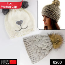 Mix Design Winter cap for Women Warm Thick Cotton Lining Skull Cap Warm Cap Outdoor Sports Hat for Ladies - Justgrabit Inc.
