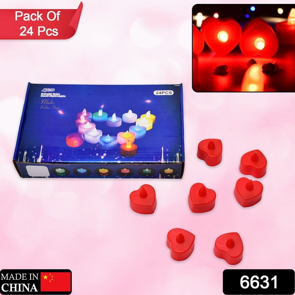 Flameless Candles LED Heart Shape Tea Light Candles Multi Color Electrical Diya Candles Battery Operated Fake Candles for Gift / Home Decoration Diwali Navratri Lighting, Diwali (Pack of 24) - justgrabit.in | Just Grab It