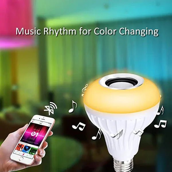Wireless Bluetooth Sensor 12W Music Multicolor LED Bulb with Remote Controller - Justgrabit Inc.
