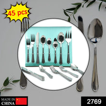 45Pc Stainless steel Flatware Set Used For Dinner, Breakfast And Lunch Purposes In All Kinds Of Places. - Justgrabit Inc.