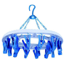 Plastic Round Cloth Drying Stand Hanger with 18 Clips (Multicolour) - Justgrabit Inc.