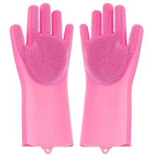 Reusable Silicone Cleaning Brush Scrubber Gloves (Multicolor) - Justgrabit Inc.