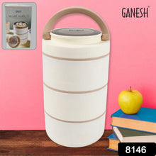 Ganesh Smart Stack 3 Layer Portable Lunch Box Stainless Steel Airtight Leak - Proof Lunch Box for Office, School, Picnic: Color May Vary (3 Layer) - justgrabit.in | Just Grab It